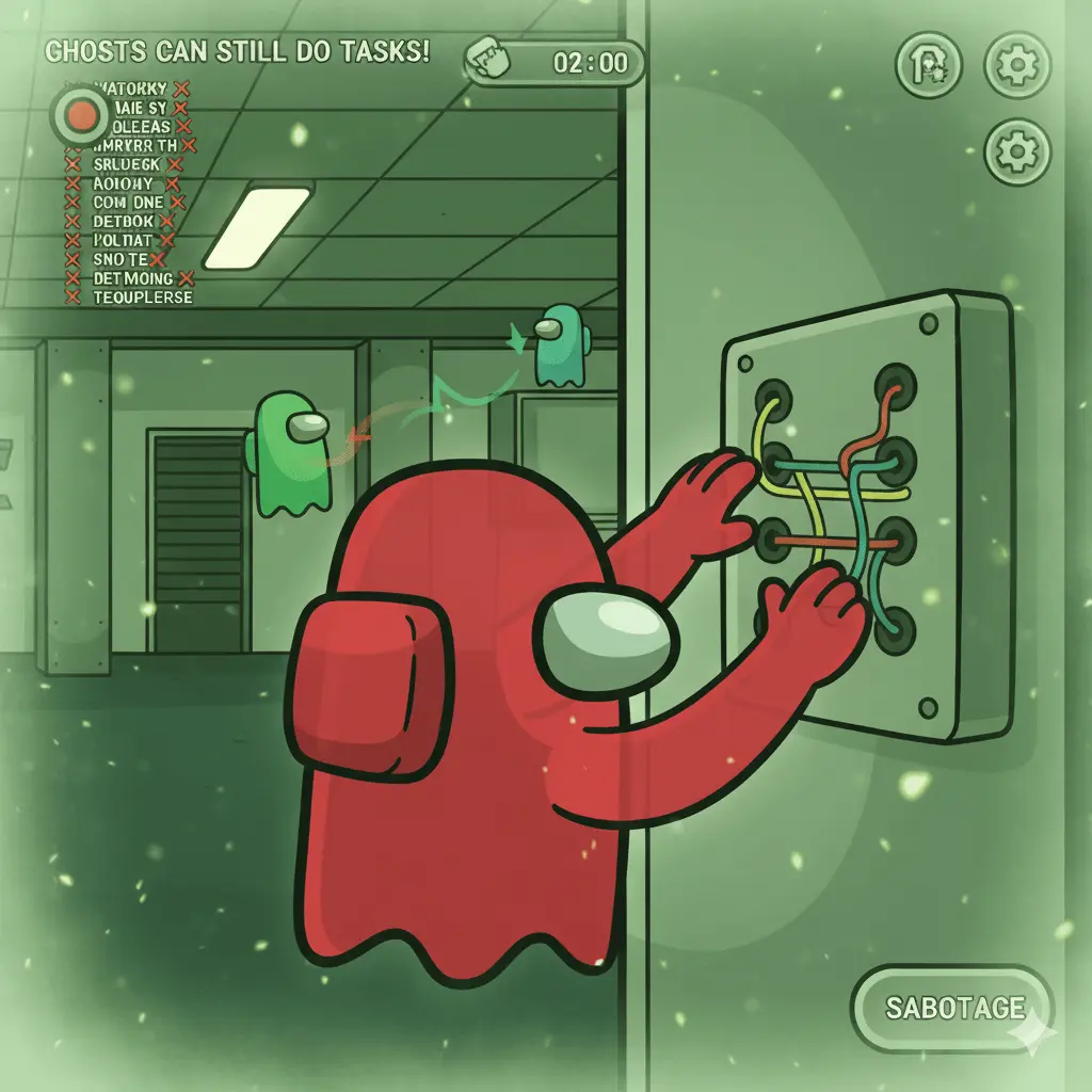 among-us-ghost-doing -tasks-after-death